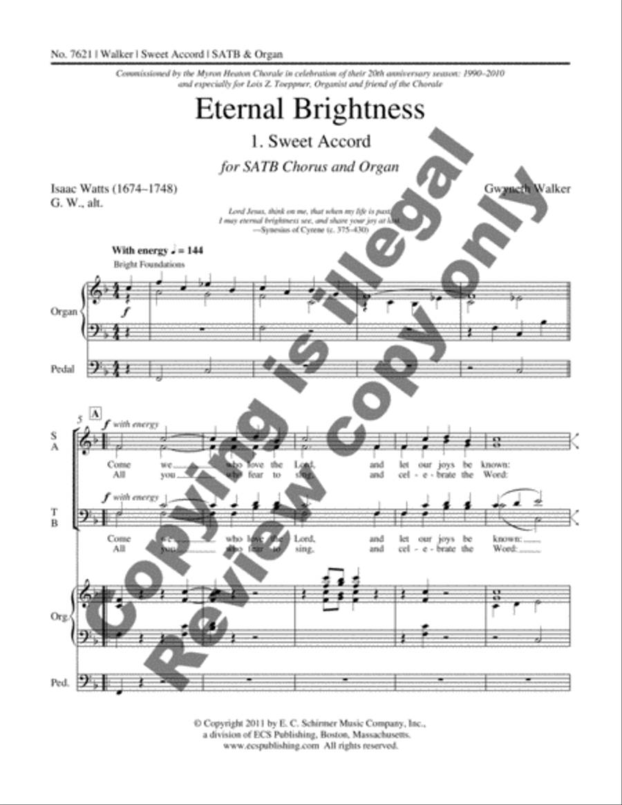 Eternal Brightness: 1. Sweet Accord 4-Part scores gallery preview page 3
