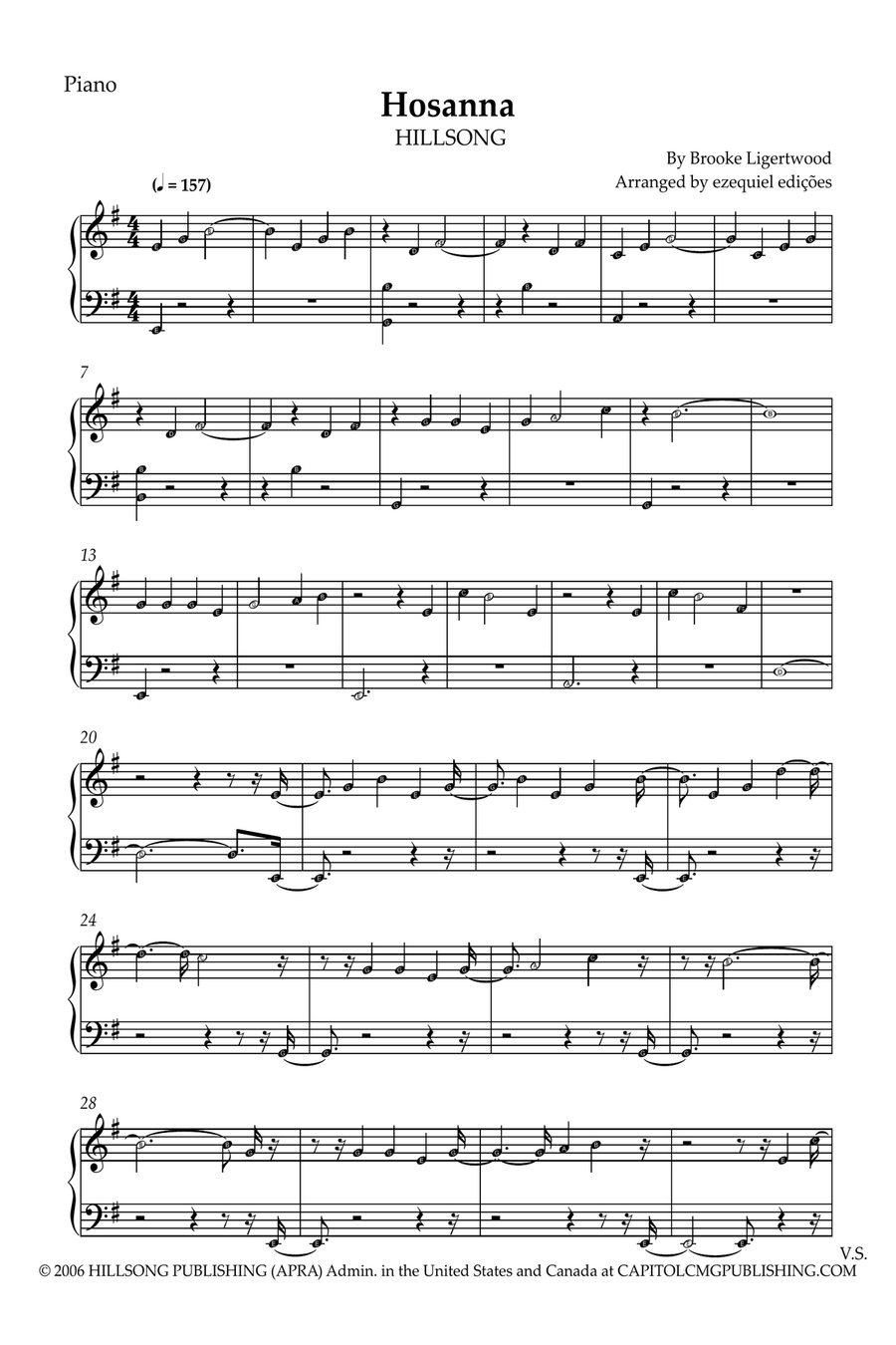 Hosanna Easy Piano scores gallery preview page 5
