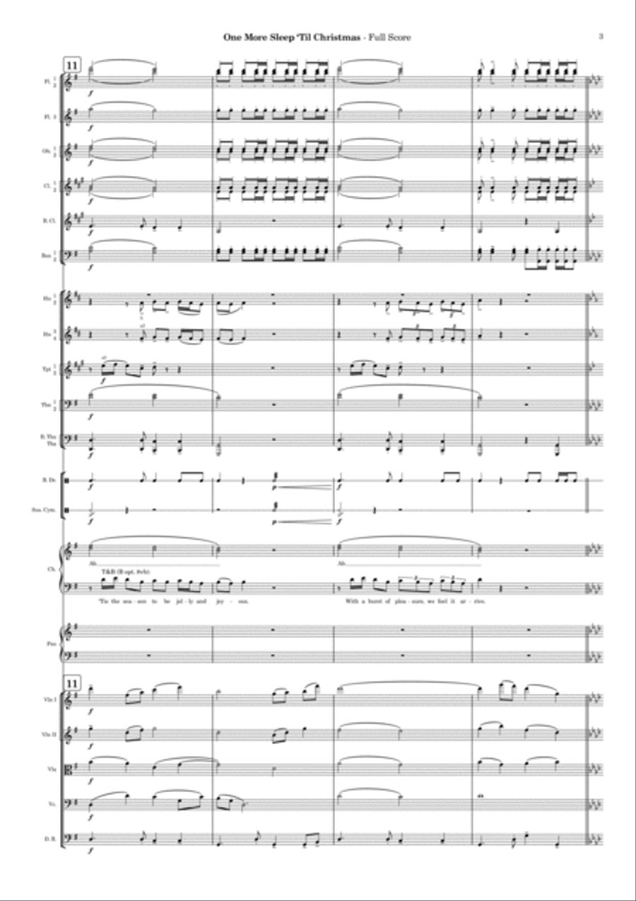 One More Sleep 'til Christmas Full Orchestra scores gallery preview page 3
