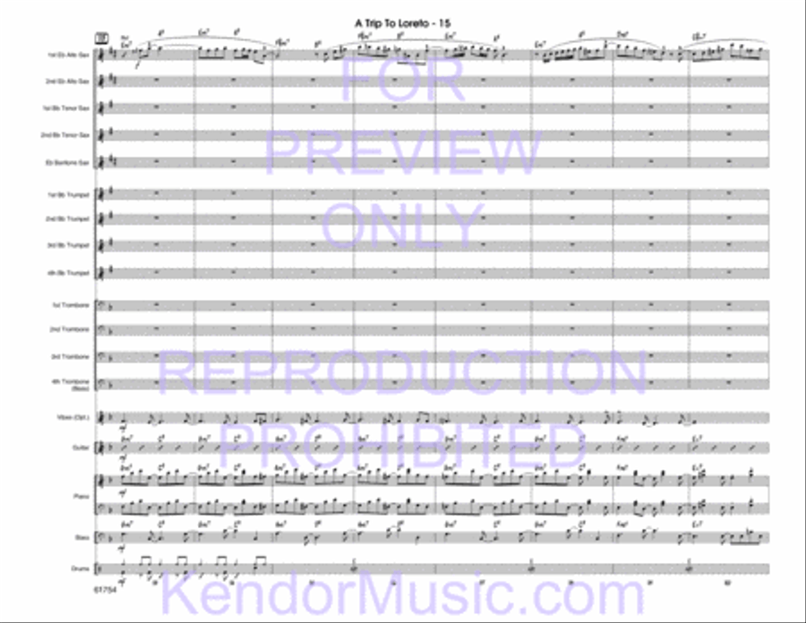 Trip To Loreto, A (Full Score) Jazz Ensemble scores gallery preview page 17