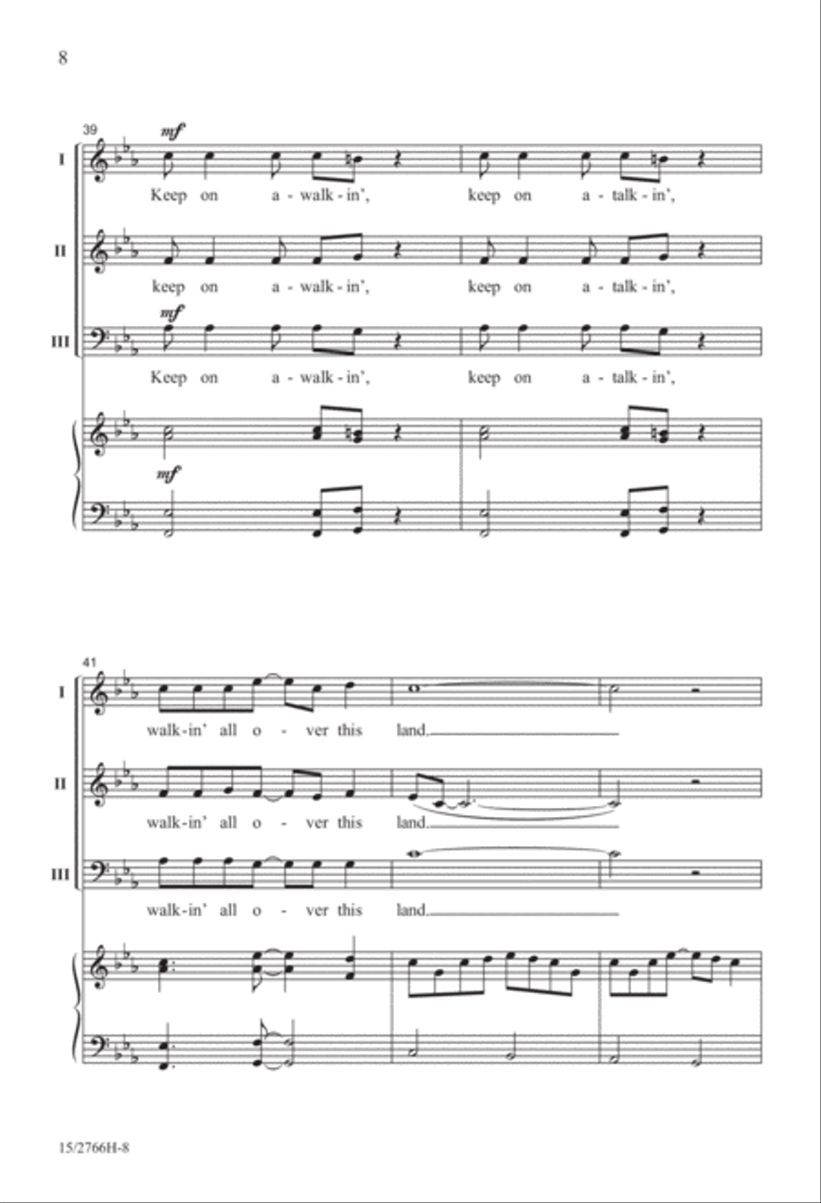 Turn Me 'Round Mixed Choir scores gallery preview page 8