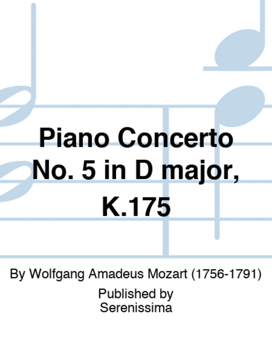 Piano Concerto No. 5 in D major, K.175 Piano Solo scores gallery preview page 1