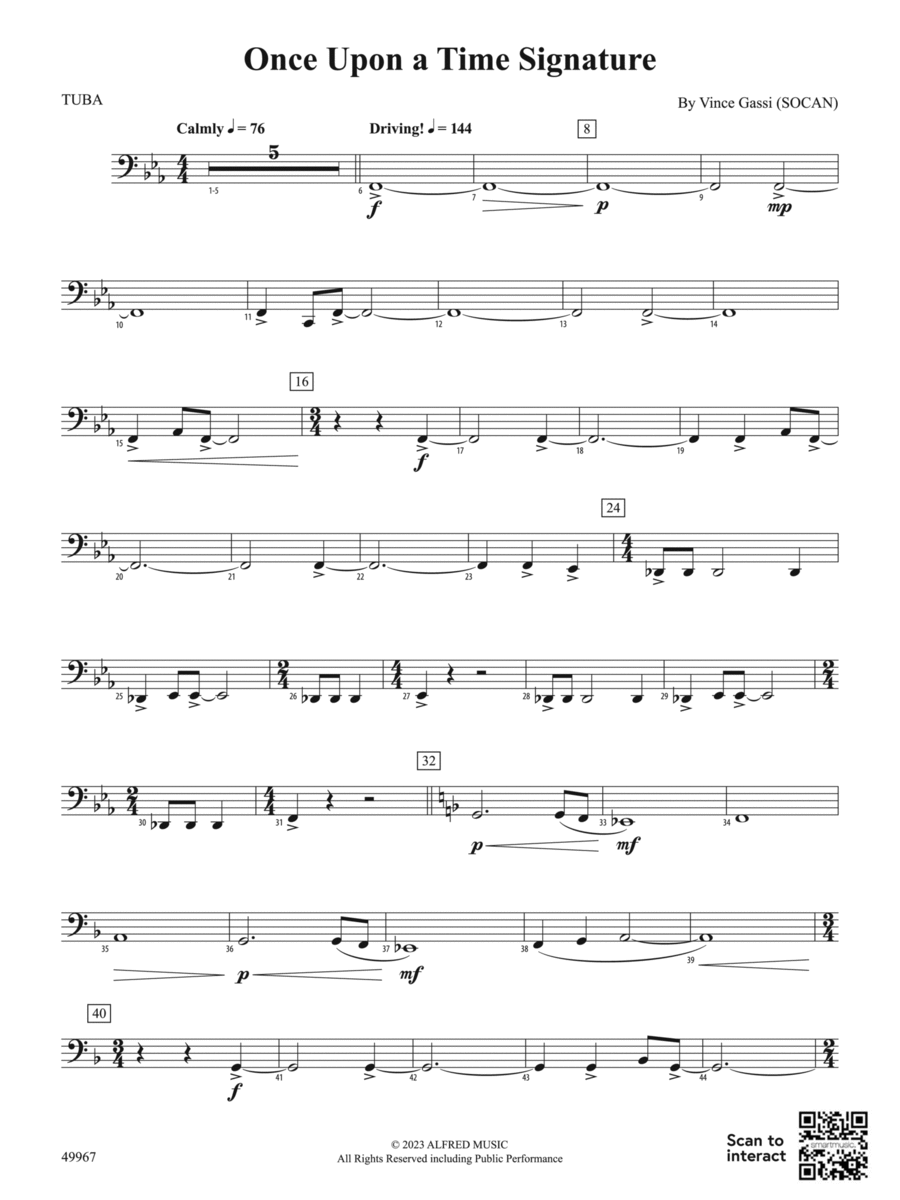 Once Upon a Time Signature: Tuba Concert Band scores gallery preview page 1