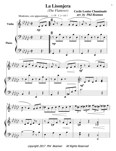 La Lisonjera - Violin-Piano image number null