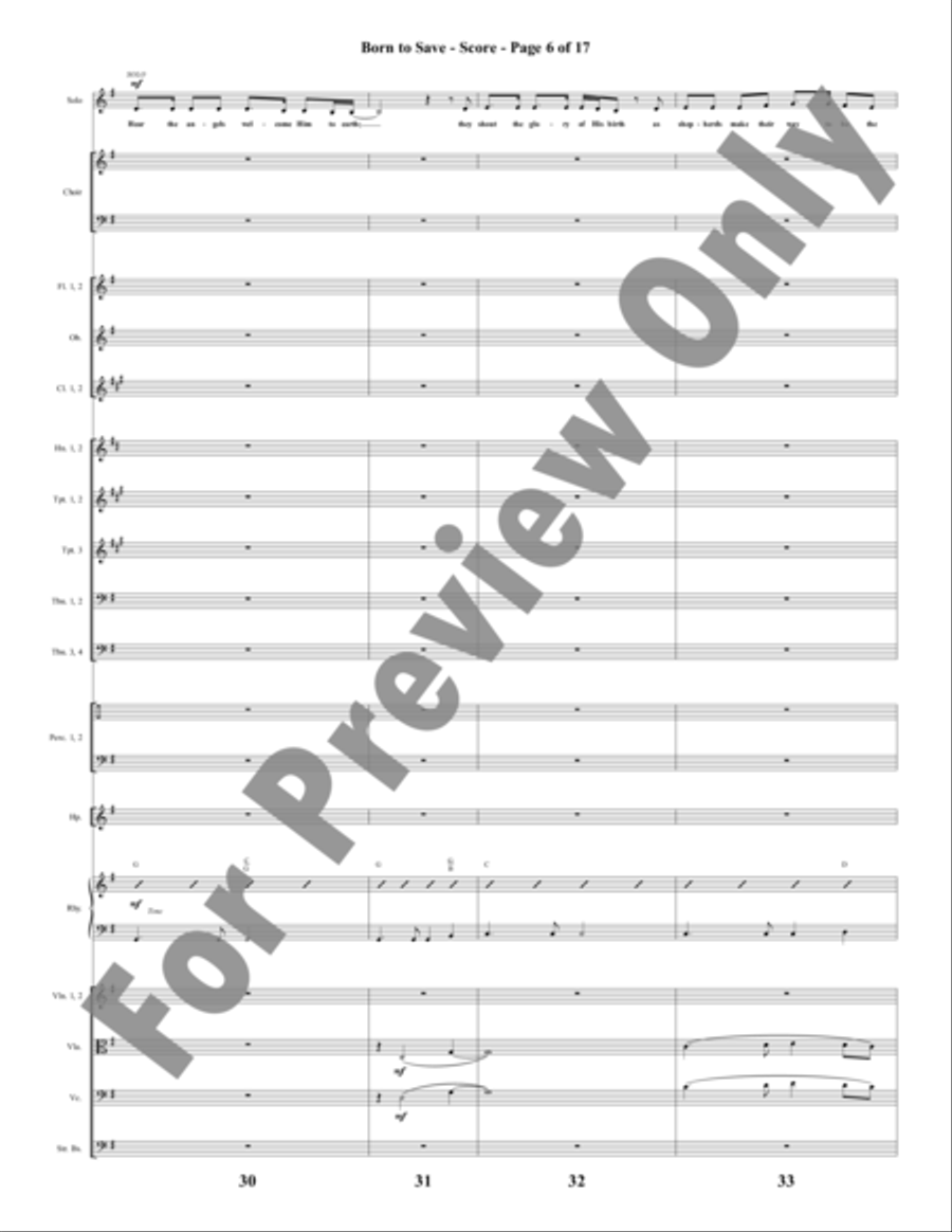 Born to Save - Orchestration Choir scores gallery preview page 7