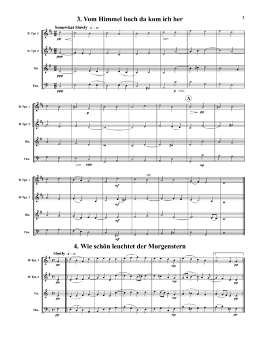 Preludes for Advent and Christmas Brass Quartet scores gallery preview page 3