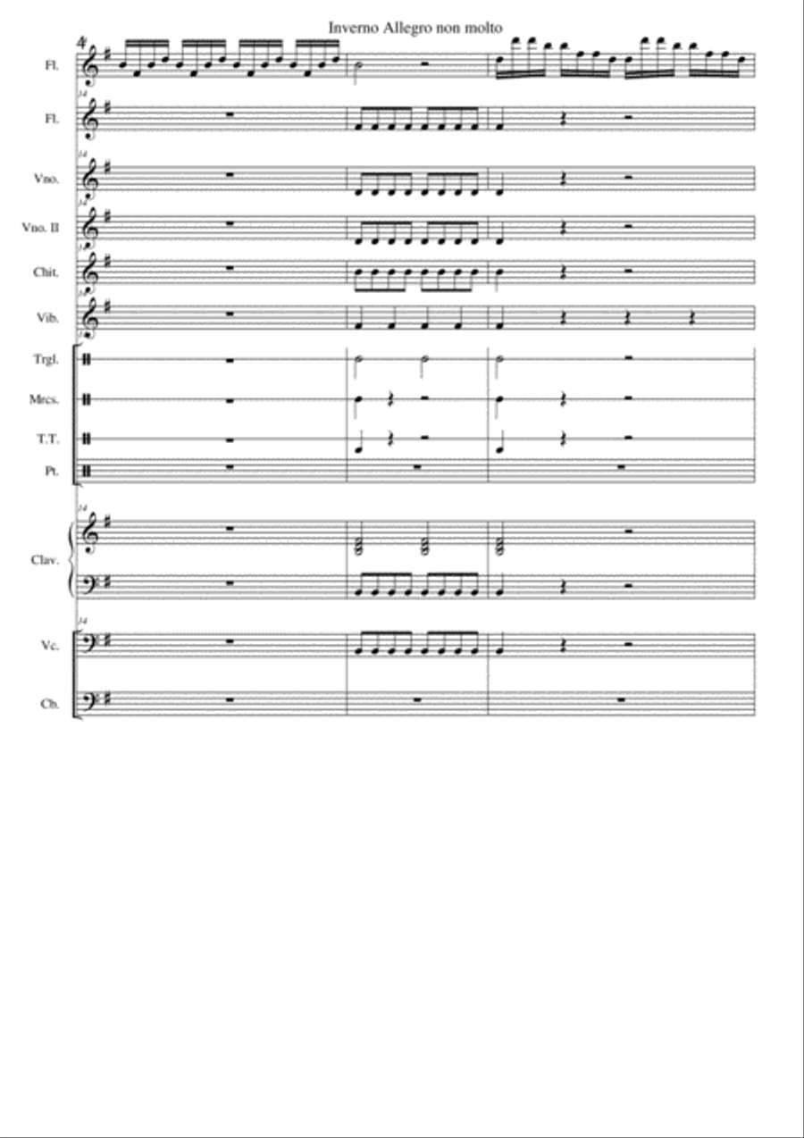 The four seasons: Winter (ALLEGRO) Large Ensemble scores gallery preview page 4