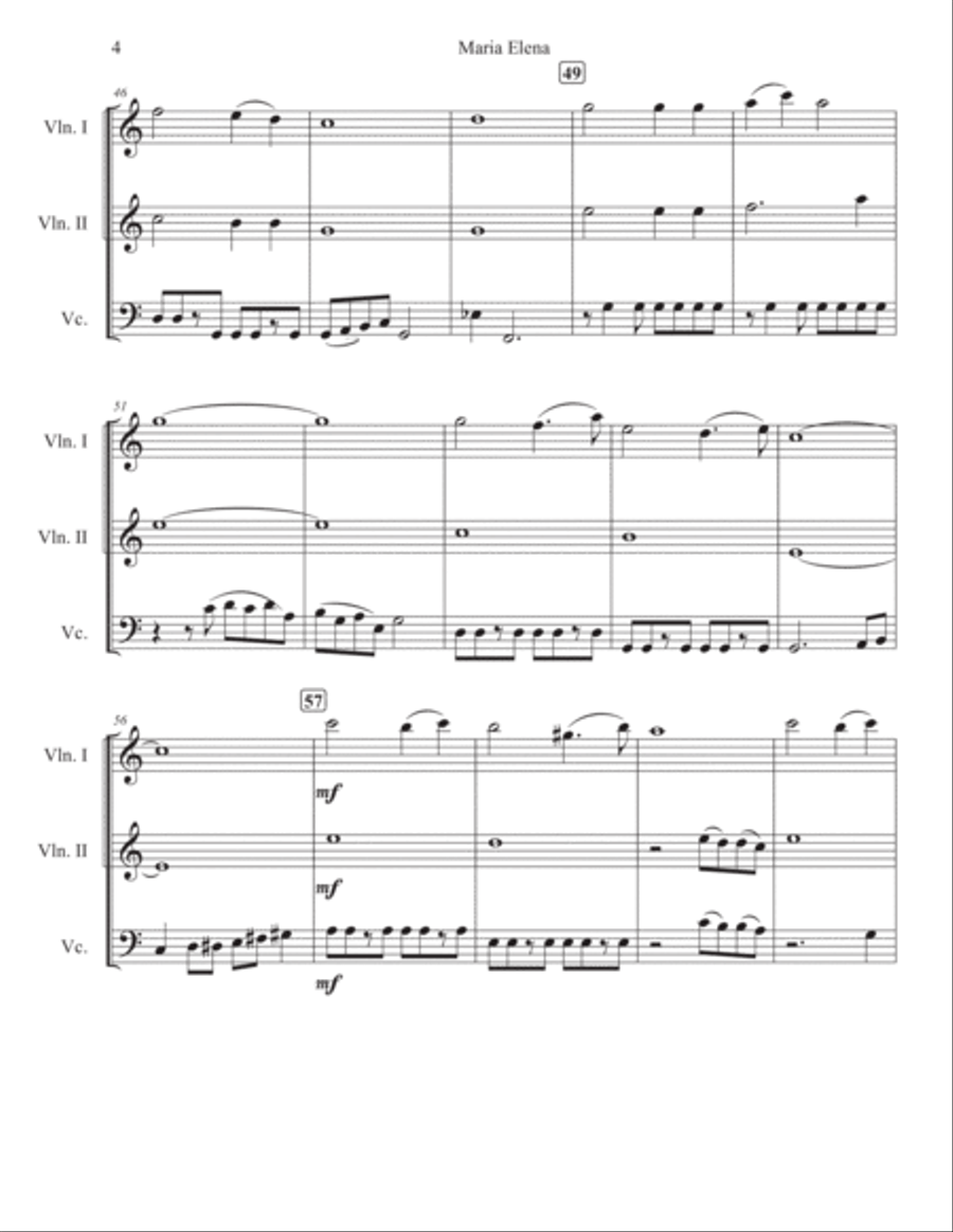 Maria Elena String Trio scores gallery preview page 4