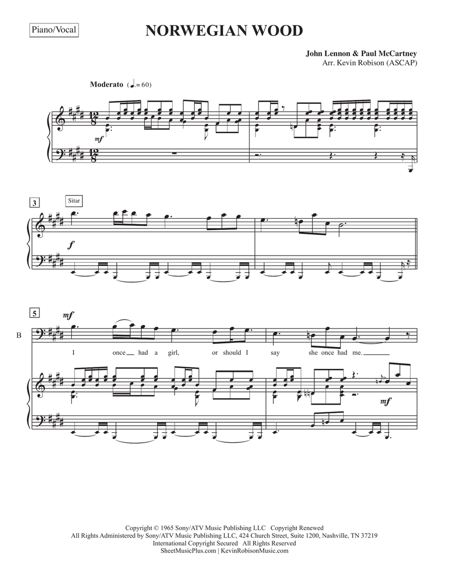 Norwegian Wood (this Bird Has Flown) TTBB scores gallery preview page 1