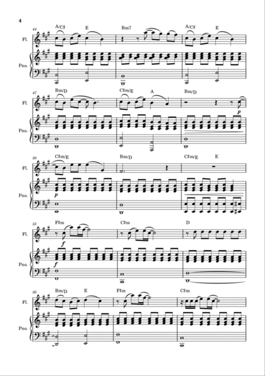 Somewhere Only We Know Flute Solo scores gallery preview page 4