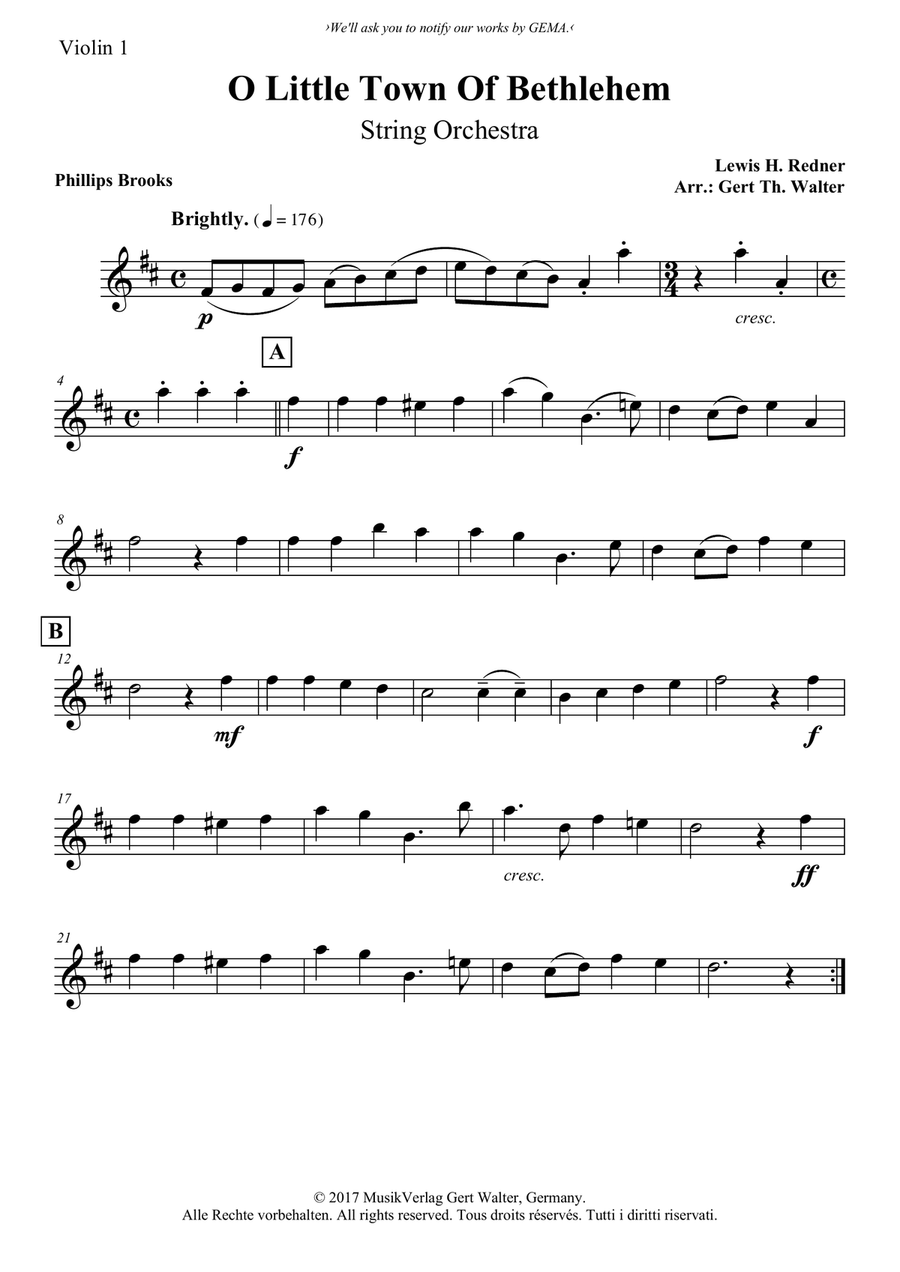 O Little Town Of Bethlehem String Orchestra scores gallery preview page 4