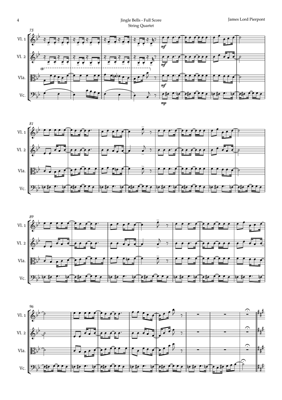 5 Christmas Songs for String Quartet plus one Bonus String Quartet scores gallery preview page 5