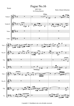 Fugue No.16 BWV 861