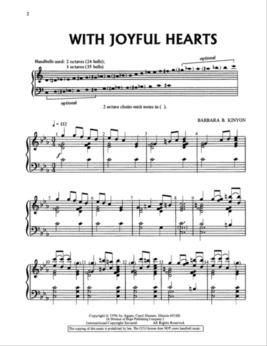 With Joyful Hearts With Joyful Hearts 3-Octaves scores gallery preview page 2