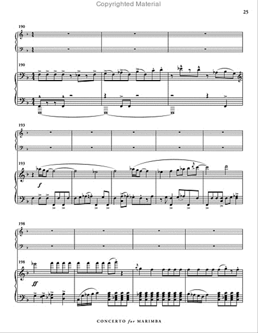 Concerto for Marimba & Wind Ensemble (piano reduction)