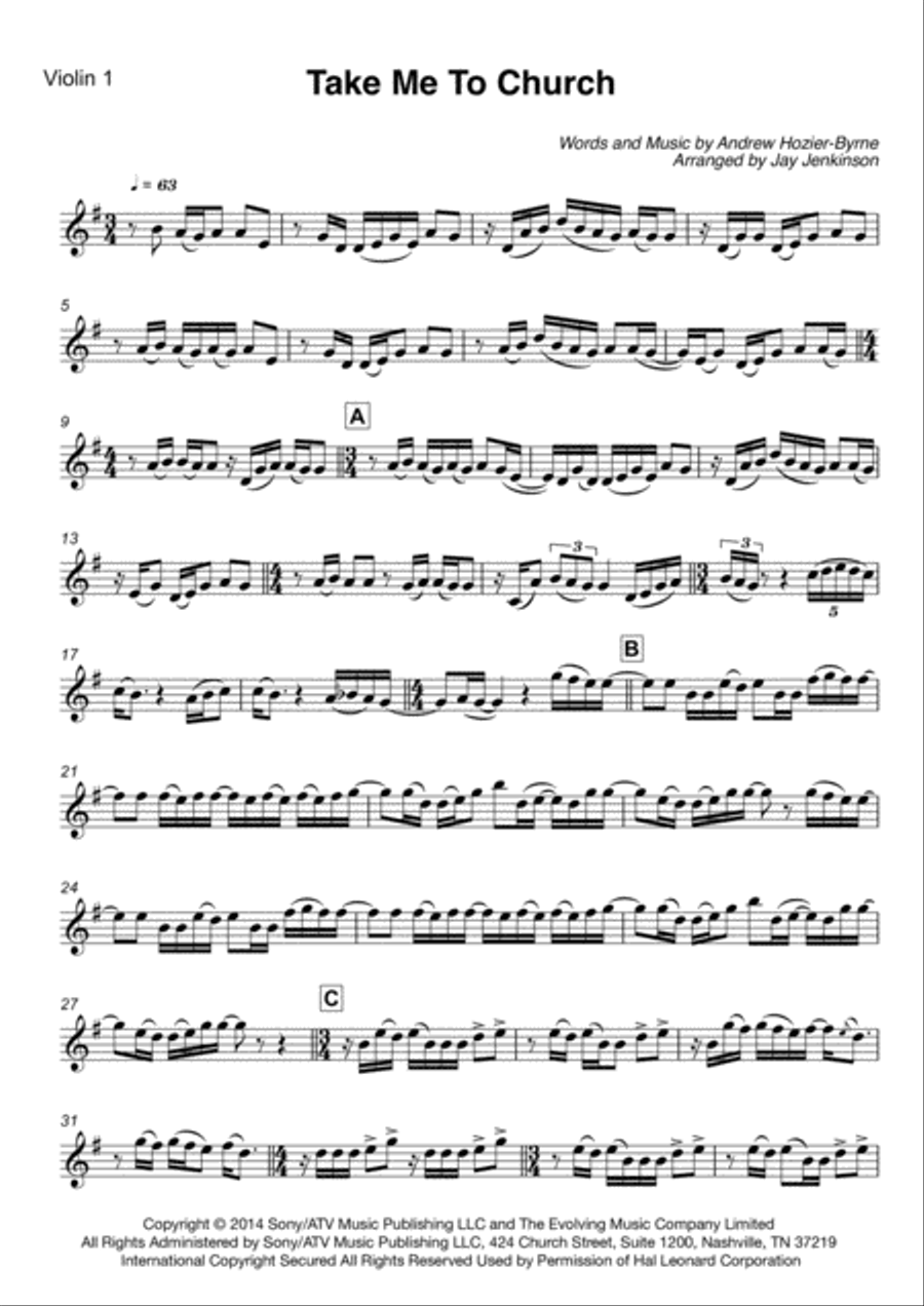 Take Me To Church String Quartet scores gallery preview page 2