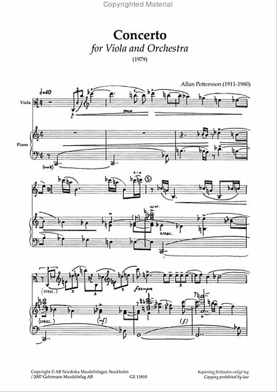 Konsert for viola och orkester - Klaverutdrag Viola scores gallery preview page 3