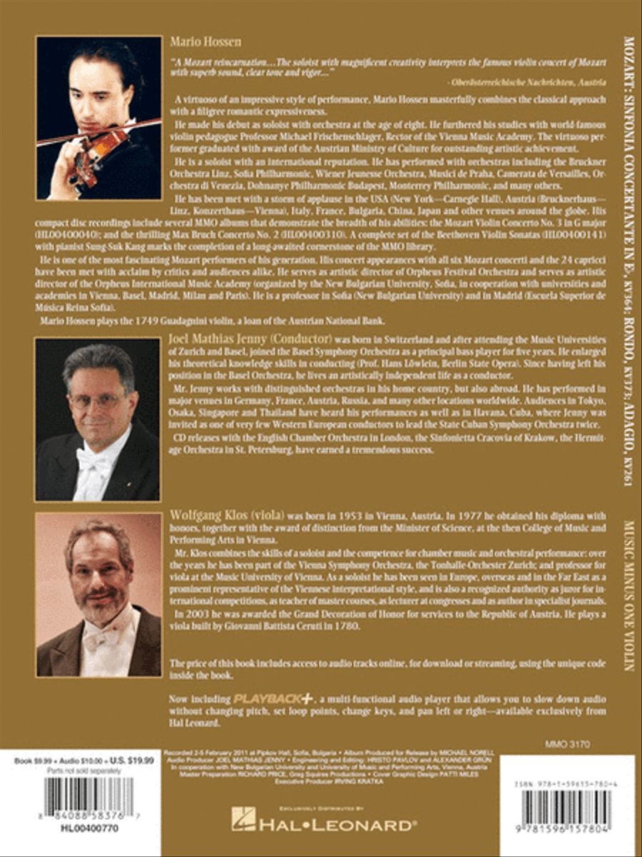 Mozart - Sinfonia Concertante in E-flat, KV364; Adagio in E; Rondo in C Violin Solo scores gallery preview page 5