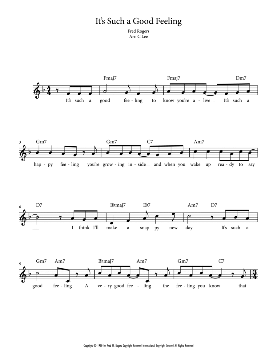It's Such A Good Feeling It's Such A Good Feeling Piano scores gallery preview page 1