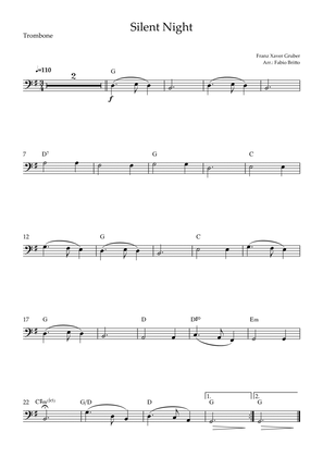 Silent Night (Christmas Song) for Trombone Solo with Chords