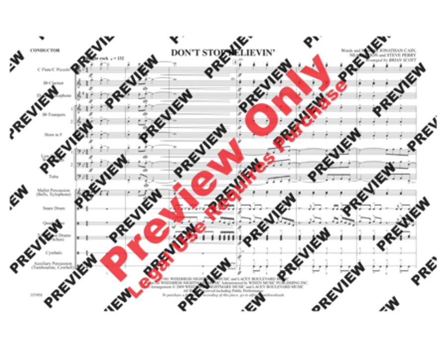 Don't Stop Believin' Marching Band scores gallery preview page 2