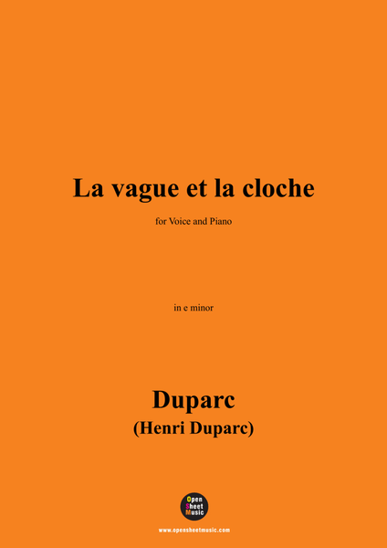 Duparc-La vague et la cloche,in e minor