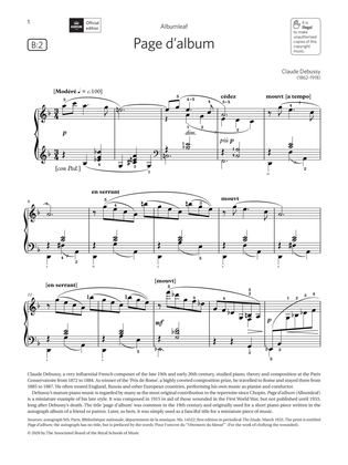 Page d'album (Grade 6, list B2, from the ABRSM Piano Syllabus 2021 & 2022)