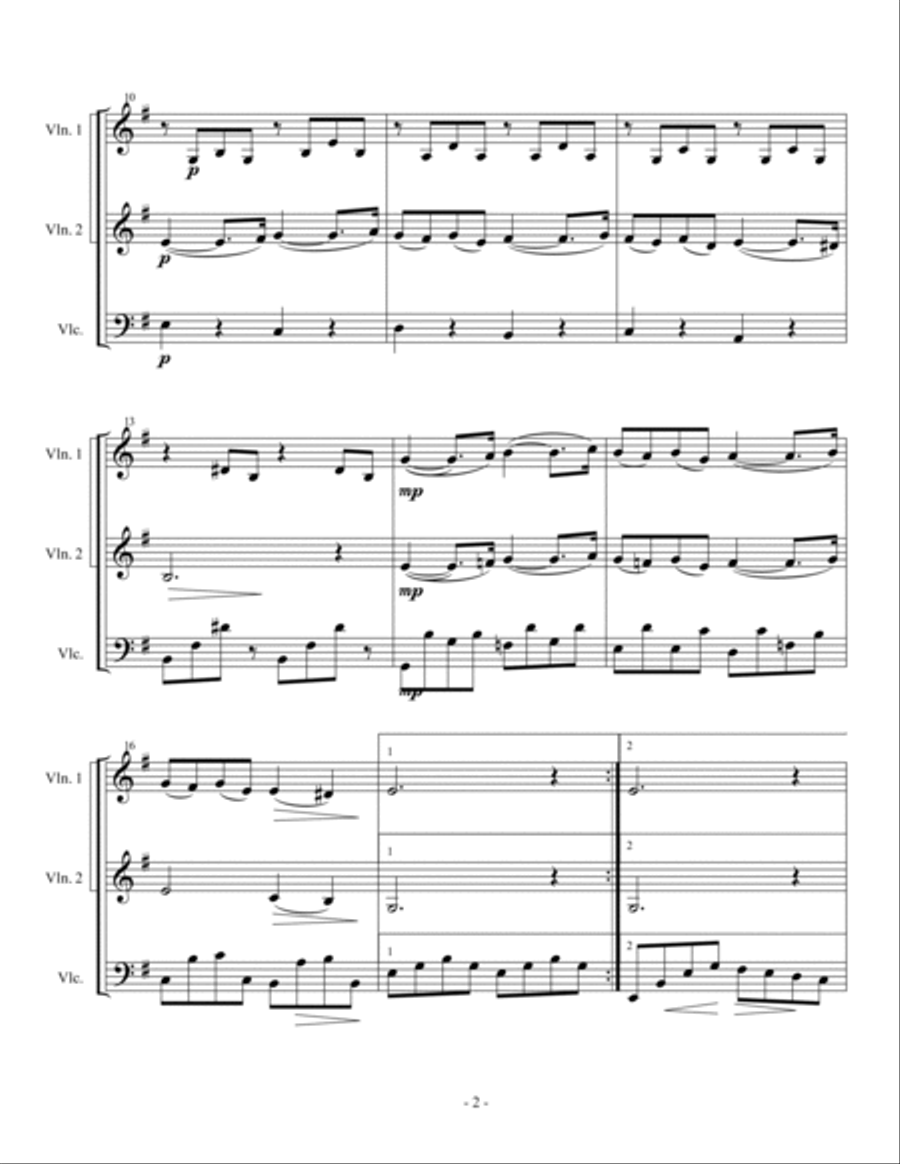 Pavane by Faure (arranged for String Trio) String Trio scores gallery preview page 4