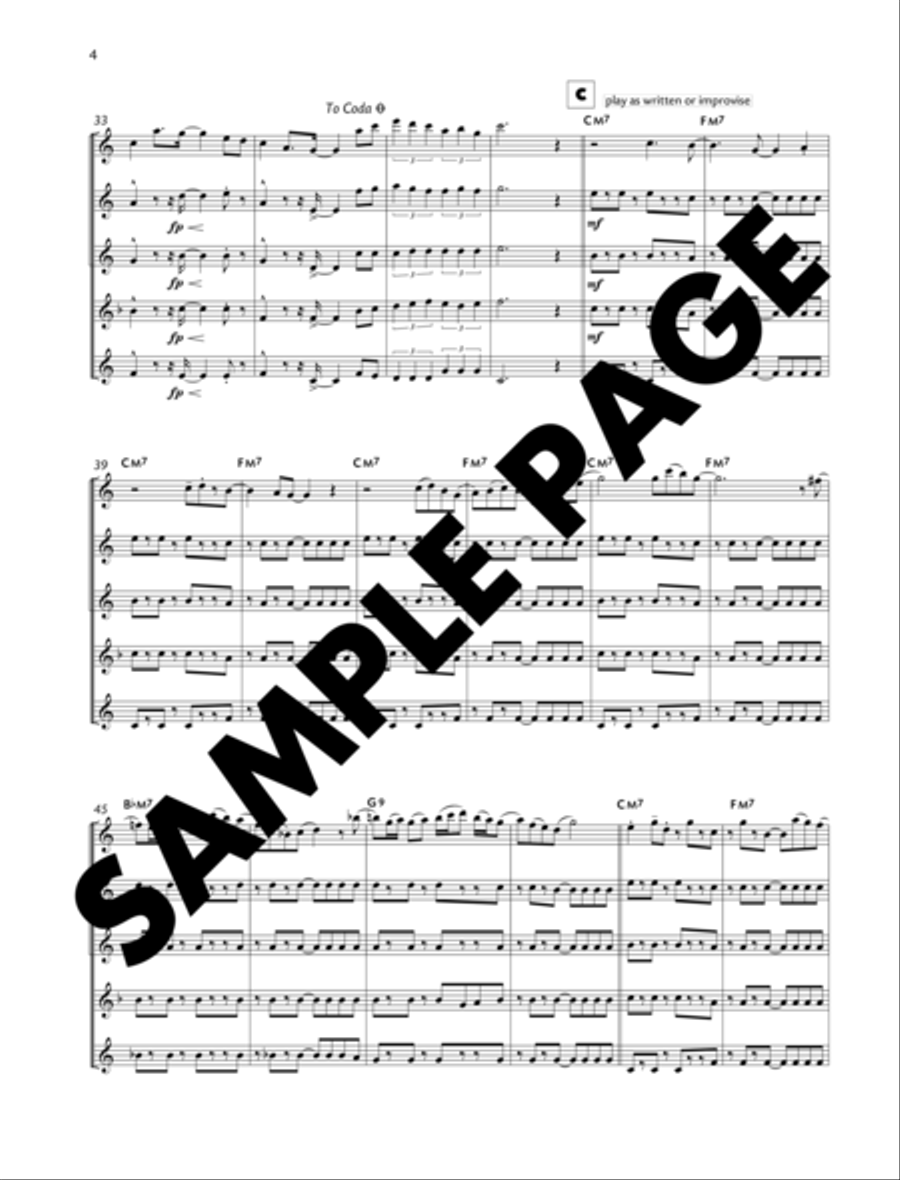 Easy Driving Saxophone Quintet scores gallery preview page 4