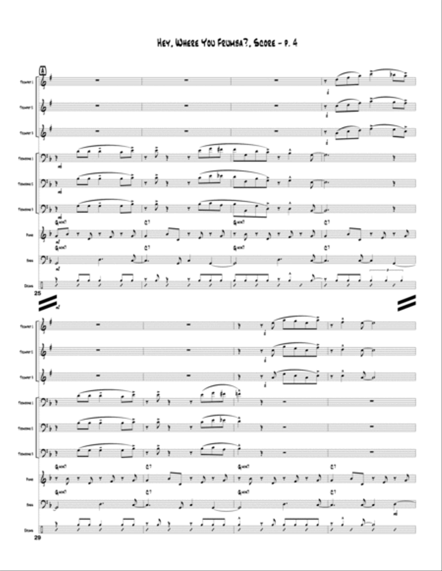 Hey, Where You Frumba? Brass Ensemble scores gallery preview page 5