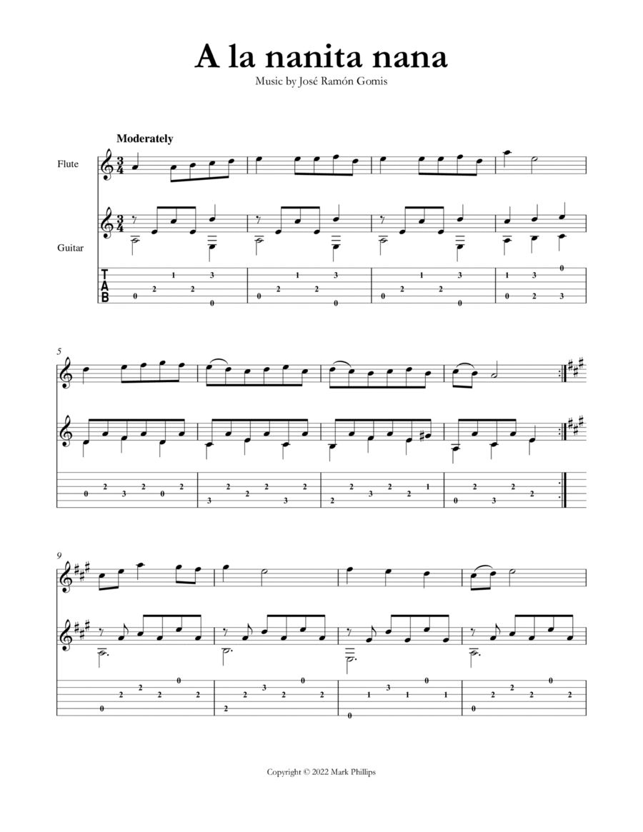 A la nanita nana A la nanita nana Flute scores gallery preview page 1