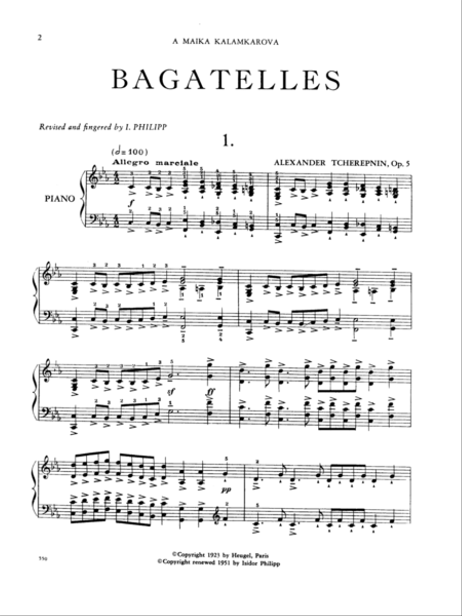 Ten Bagatelles, Opus 5 Piano Solo scores gallery preview page 2
