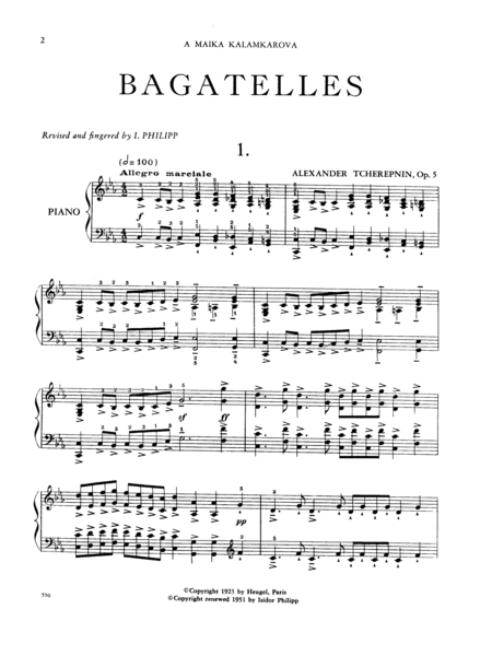 Ten Bagatelles, Opus 5