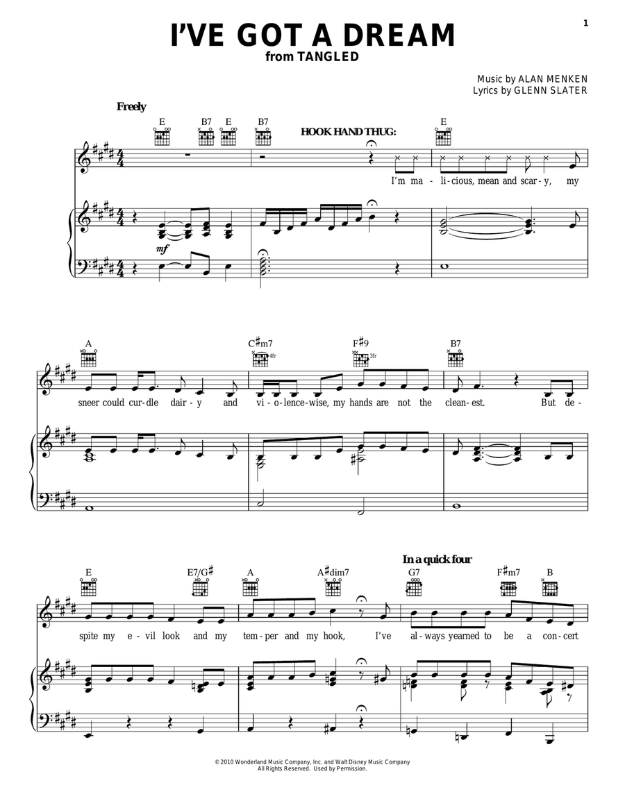 I've Got A Dream (from Tangled) Acoustic Guitar scores gallery preview page 1