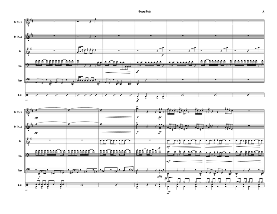 Uptown Funk Brass Quintet scores gallery preview page 3