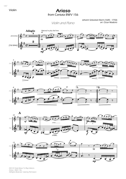 Arioso (BWV 156) - Violin and Piano (Individual Parts) image number null