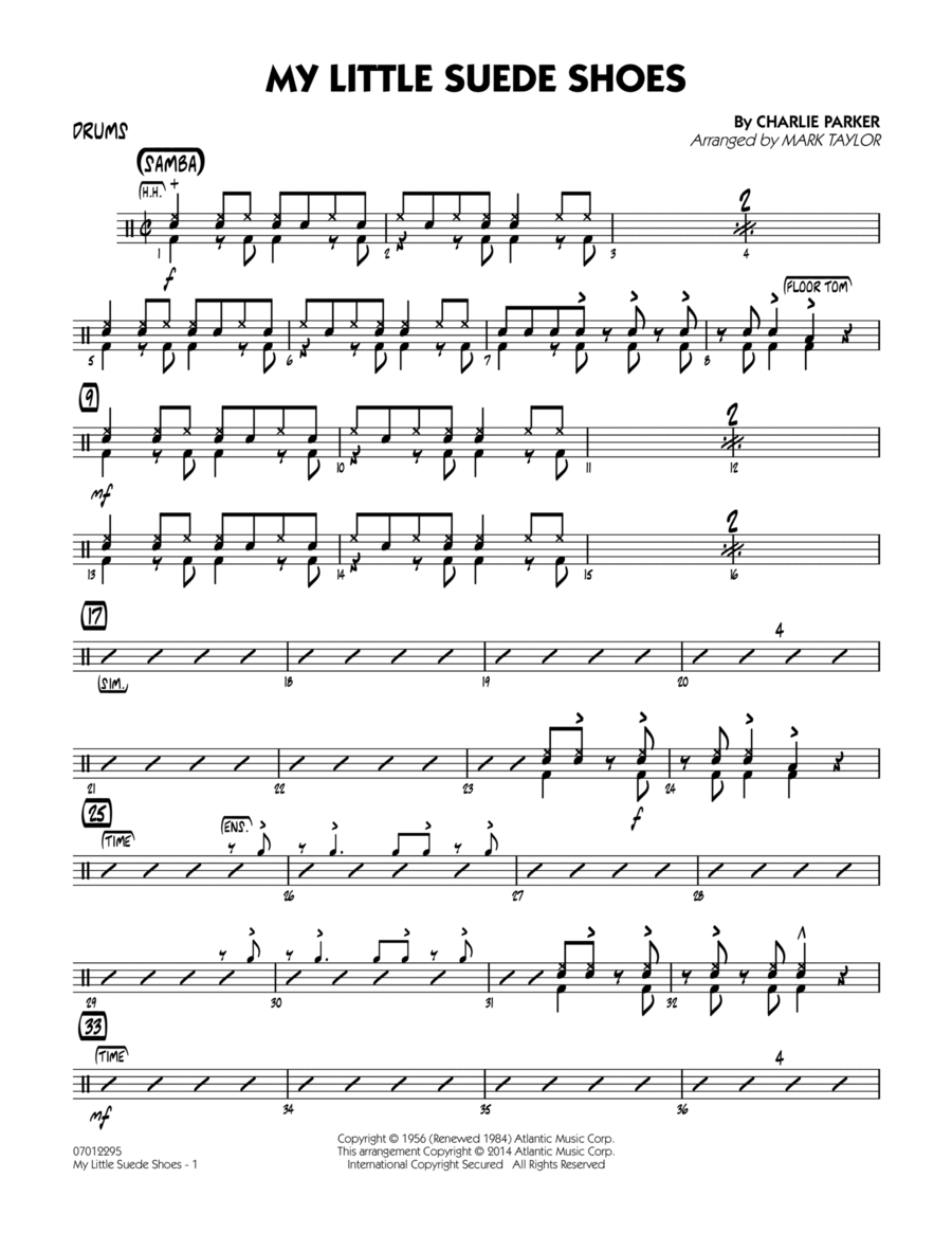 My Little Suede Shoes - Drums Jazz Ensemble scores gallery preview page 1