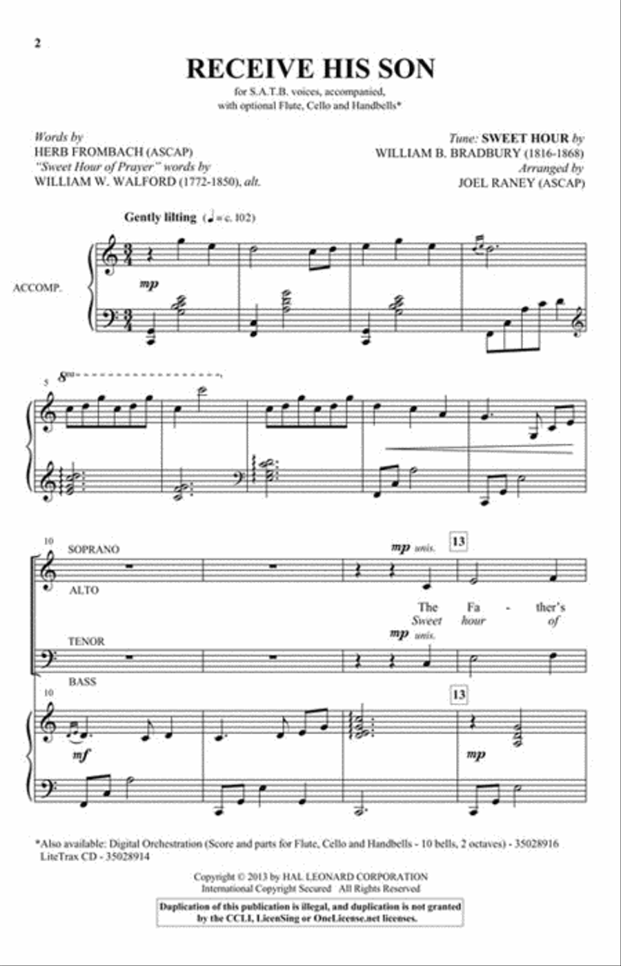 Receive His Son Receive His Son 4-Part scores gallery preview page 2