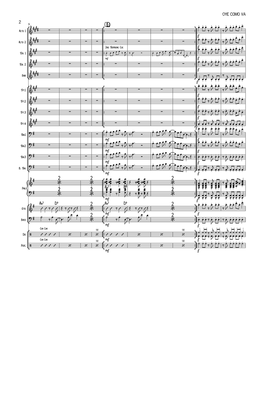 Oye Como Va Jazz Ensemble scores gallery preview page 2