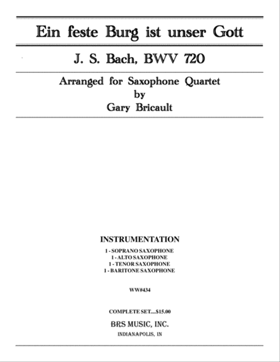Ein feste Burg ist unser Gott Clarinet Quartet scores gallery preview page 1