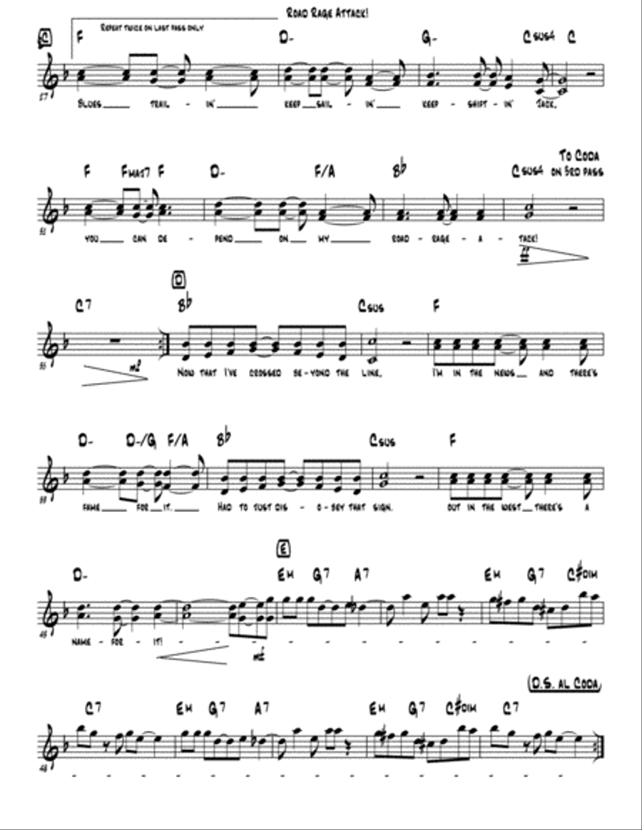 Road Rage Attack! Guitar scores gallery preview page 2