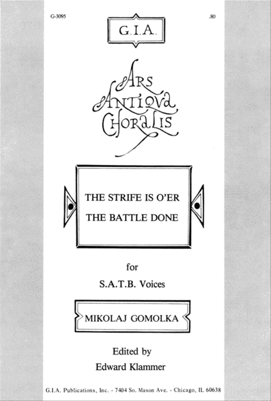 The Strife Is O'er, the Battle Done 4-Part scores gallery preview page 1