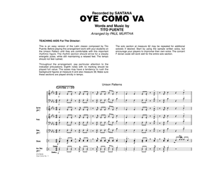 Book cover for Oye Como Va (arr. Paul Murtha) - Full Score