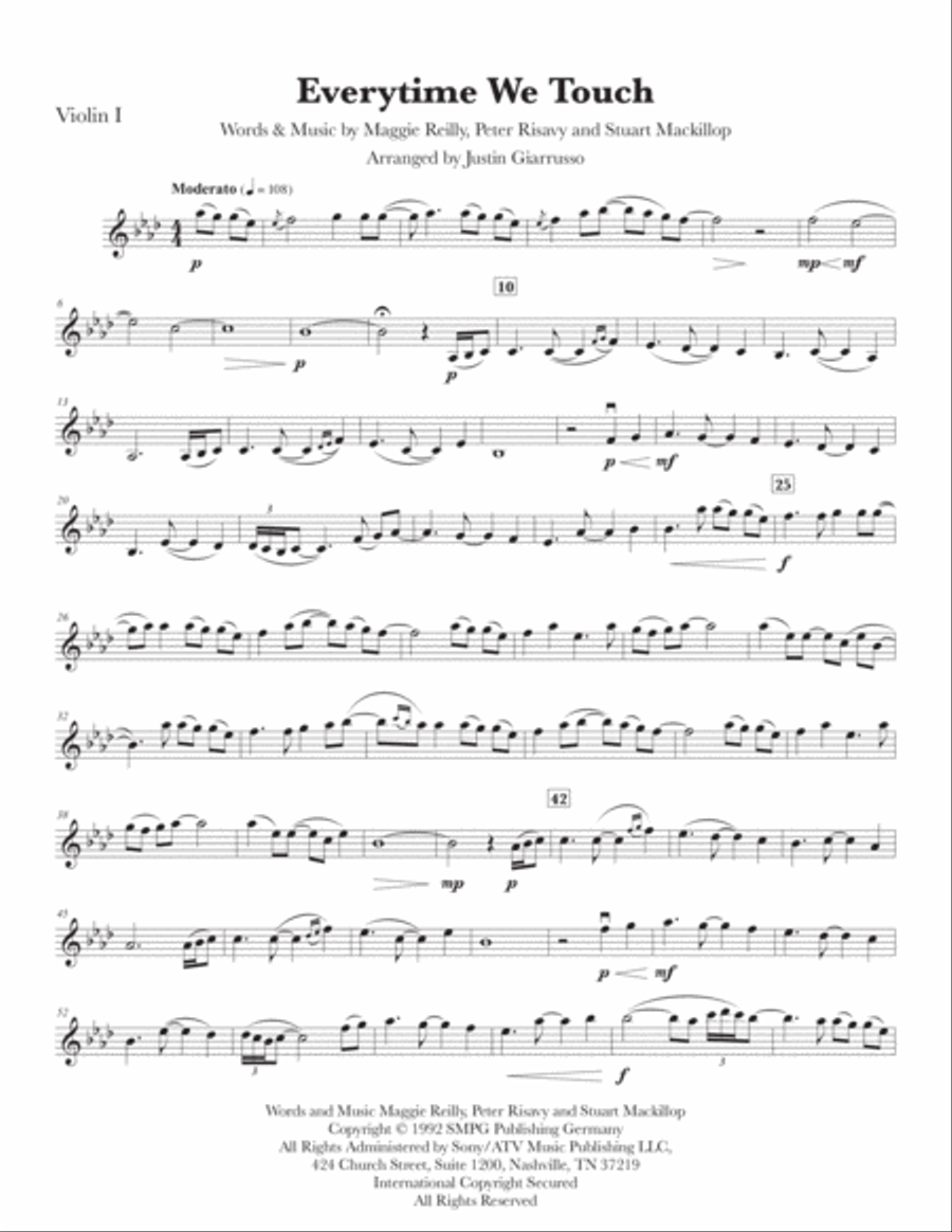 Everytime We Touch String Quartet scores gallery preview page 1