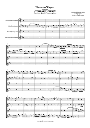 Contrapunctus IX - J. S. Bach - for Saxofone Quartet - Score and Parts