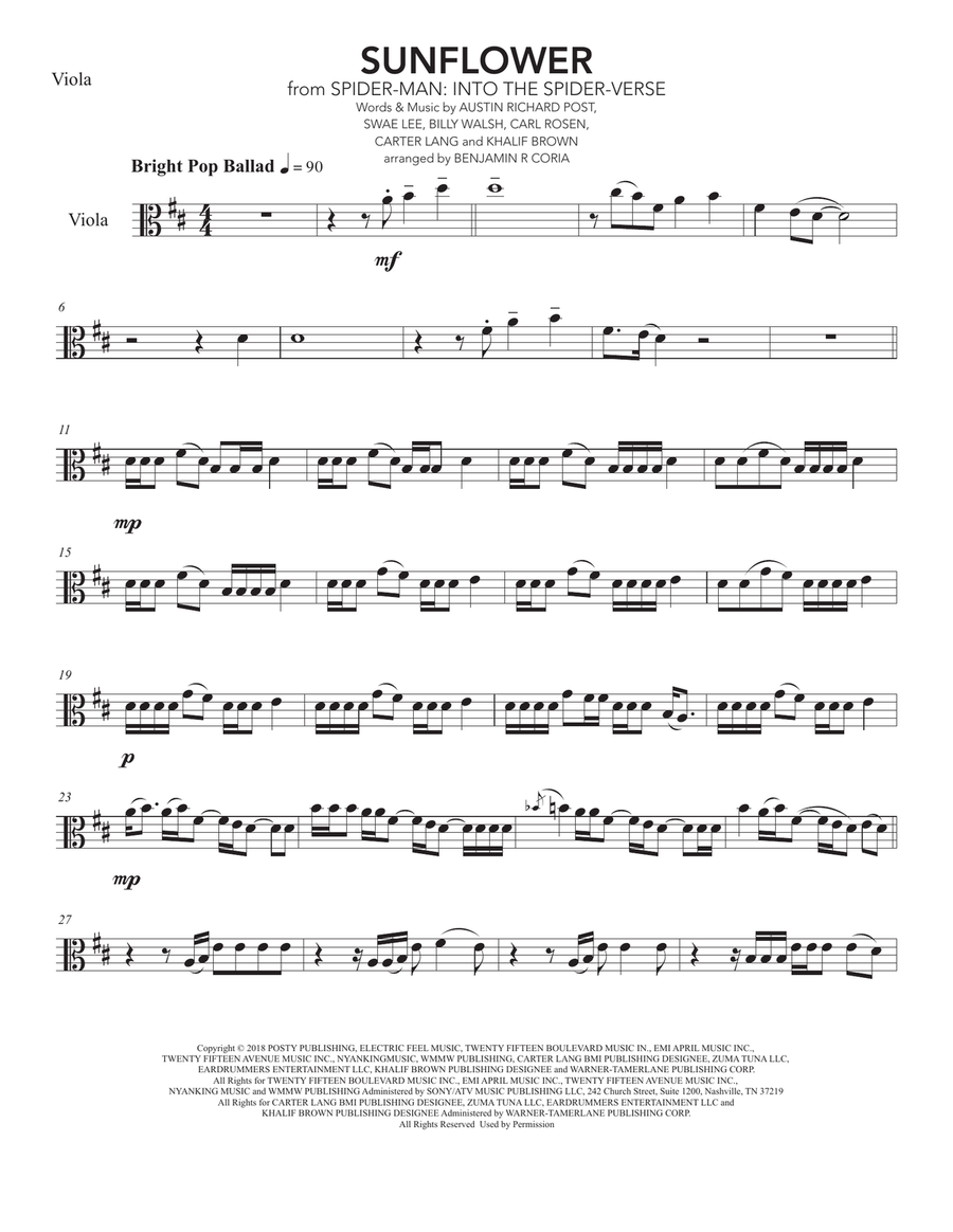 Sunflower Viola scores gallery preview page 1