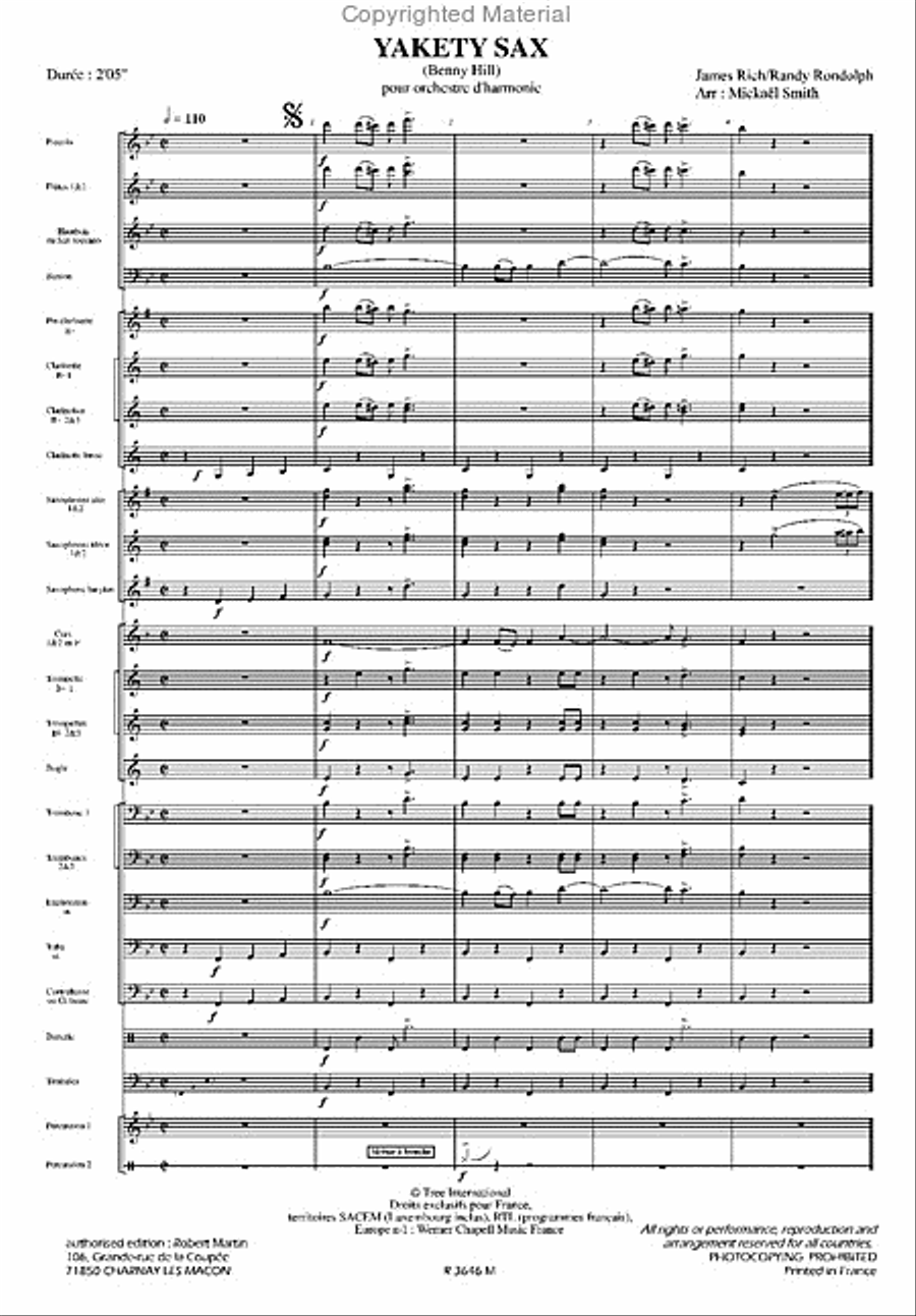 Benny Hill - Yakety Sax Concert Band scores gallery preview page 2