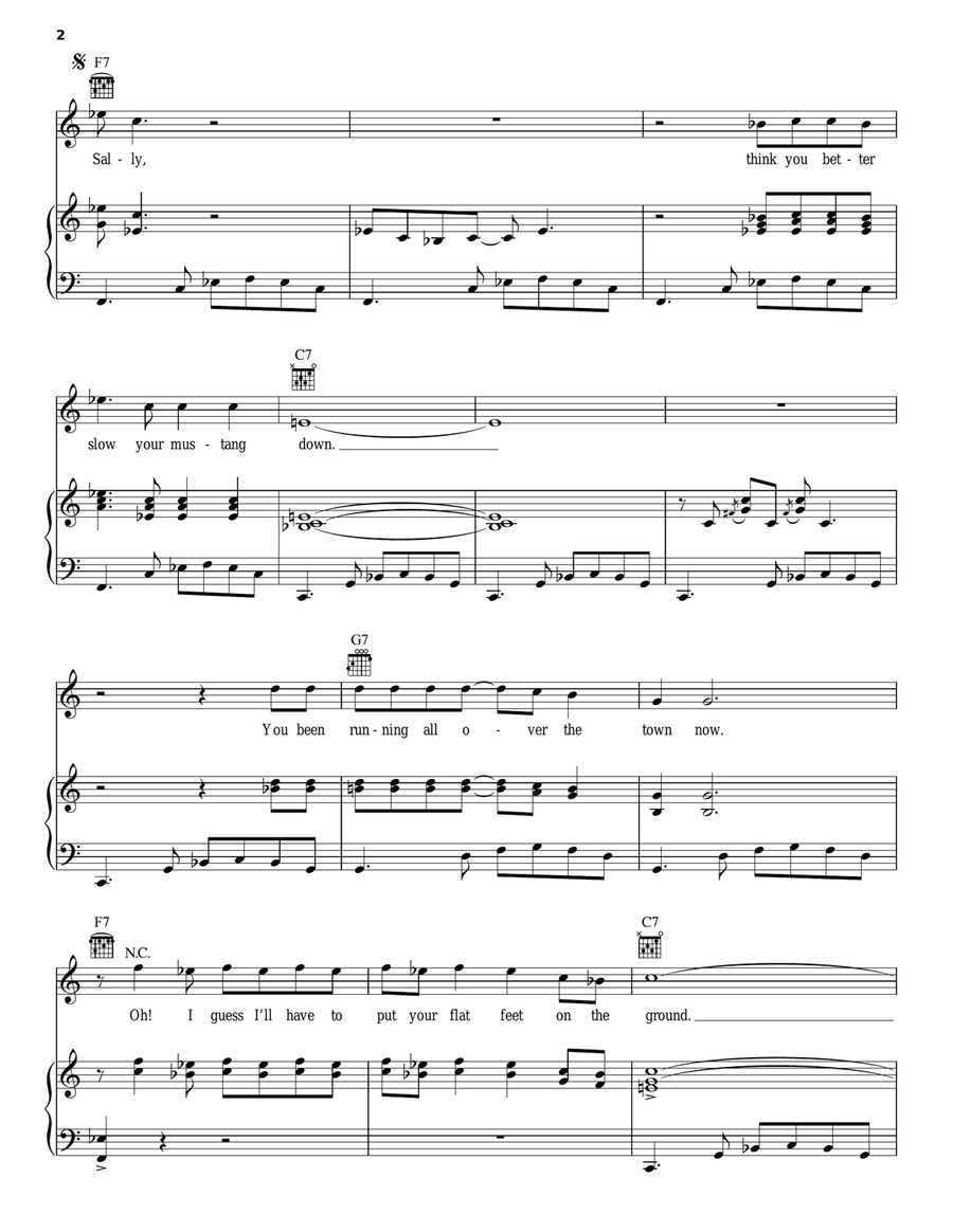 Mustang Sally Piano, Vocal, Guitar scores gallery preview page 2