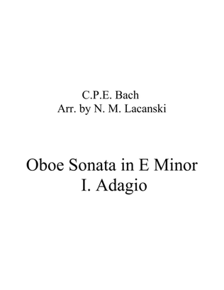Book cover for Oboe Sonata in E Minor I. Adagio