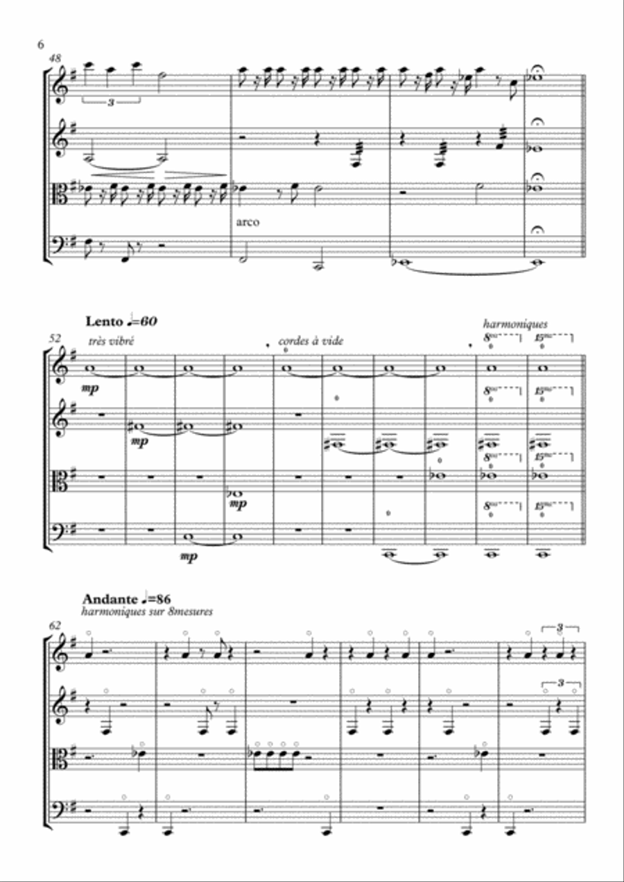 4 notes for 4 strings String Quartet scores gallery preview page 6